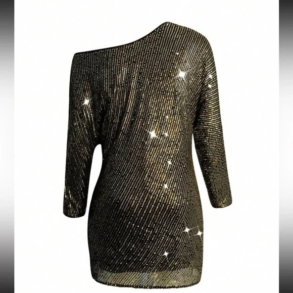 Luxe sexy off shoulder party formal dress - Picture 2 of 5